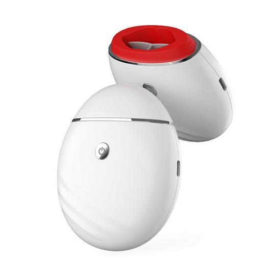 Hush Pout electric lip plumping device, white and red